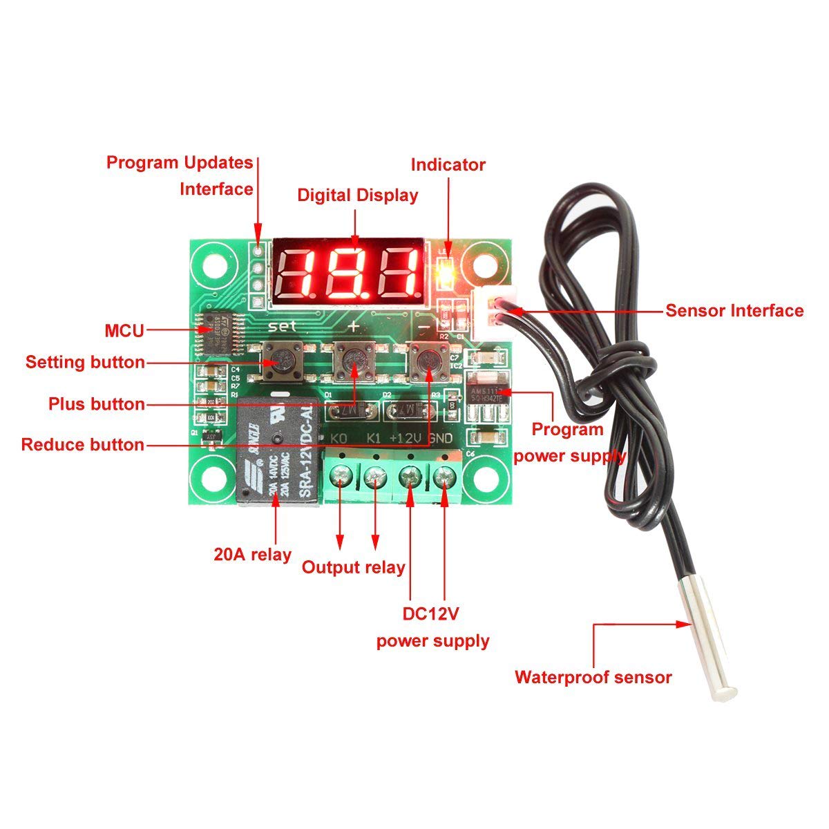 W1209 Digital Temperature Controller Module 3Pack with Case S384