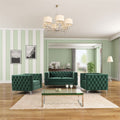 Dark Green 3-PC Velvet Loveseat and 2 Chairs Set A87153