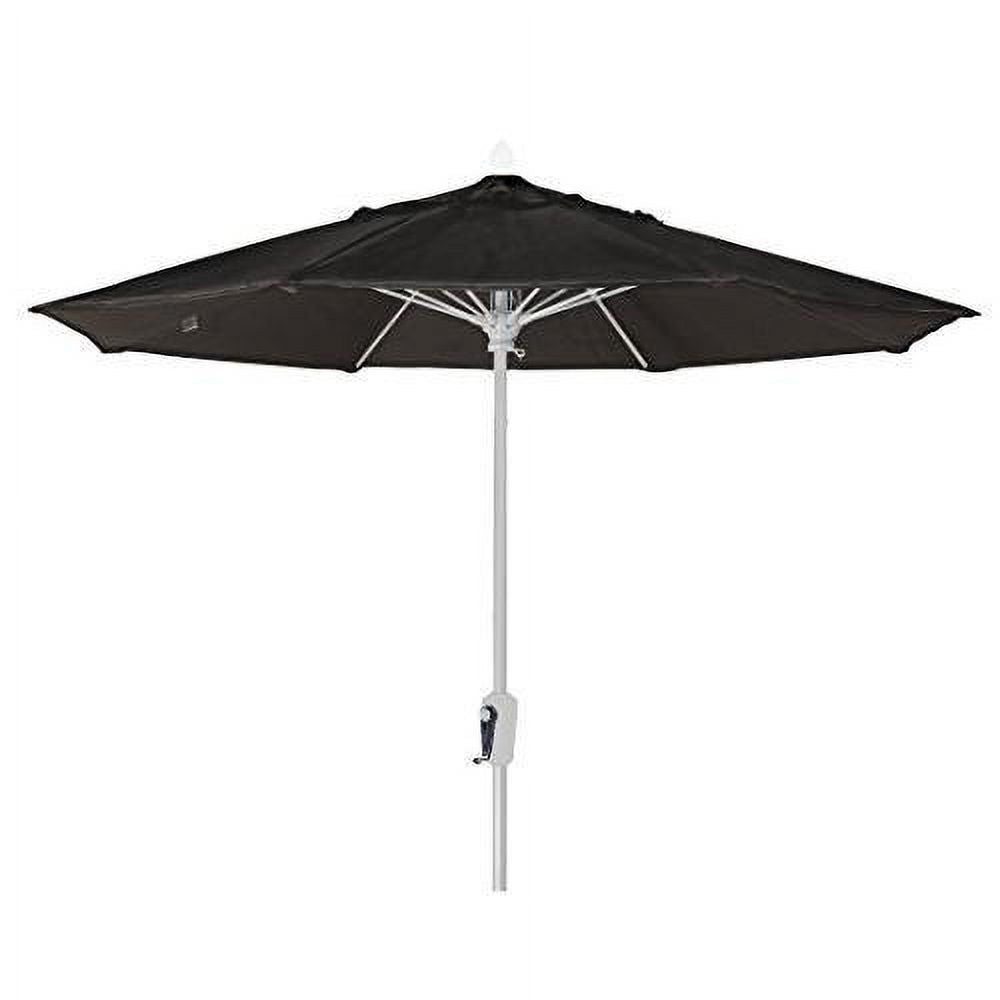 White 7.5' Oct Market Umbrella with Black Marine Grade Canopy Y4505