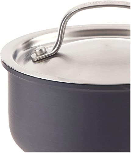 Black/Stainless Hard-Anodized Nonstick 1-Quart Saucepan with Cover R19951